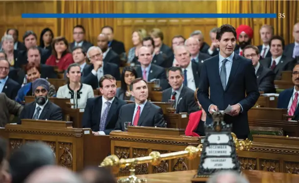  ?? Adam Scotti photo ?? Prime Minister Trudeau in the House of Commons during question period, in the fall sitting, 2017, where time allocation became an issue in the Liberal government managing its agenda.