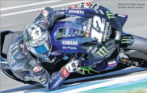  ??  ?? Maverick Viñales, durante los libres de ayer en Jerez.