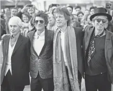  ?? SAMIR HUSSEIN, WIREIMAGE ?? The Rolling Stones — Charlie Watts, Ronnie Wood, Mick Jagger and Keith Richards — show no signs of coming to a stop.