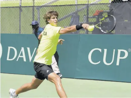  ?? (Photo: Joseph Wellington) ?? Blaise Bicknell, the nation’s top-seeded tennis player, will lead Jamaica’s charge at the World Tennis Tour Futures series.