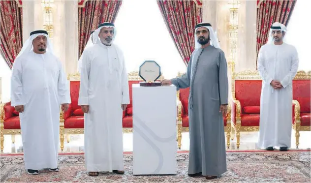  ?? WAM ?? Sheikh Mohammed honoured the ± winners of the ‘Dubai Appreciati­on Award for Community Service’ at a ceremony held at Zabeel Palace on Tuesday.