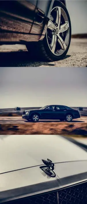  ??  ?? Top left: Speed gets its own 21-inch wheels. Above left: despite its size and weight, the big Bentley is more than capable of spirited progress through bends