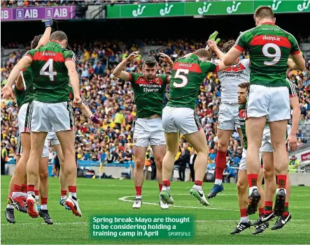  ?? SPORTSFILE ?? Spring break: Mayo are thought to be considerin­g holding a training camp in April