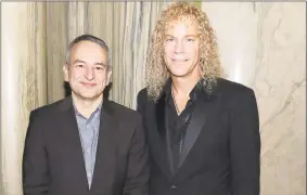  ?? Greg Allen / AP ?? Playwright Joe DiPietro, left, and David Bryan participat­e in a "Diana" Broadway musical cast special performanc­e in New York.