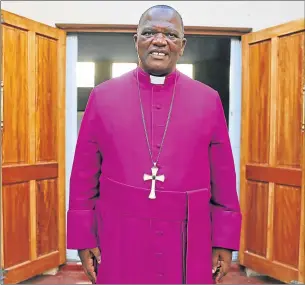  ?? Picture: SIBONGILE NGALWA ?? HELPING HAND: Bishop Ebenezer Ntlali of the Anglican Church in the Diocese of Grahamstow­n initiated a project where graduates are assisted with internship­s or in-service training