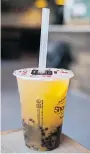  ??  ?? Bubble tea — with a special fat straw — at Sharetea in Vancouver.