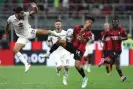  ?? Marco Canoniero/Shuttersto­ck ?? Tijjani Reijnders, a summer recruit from Dutch side AZ, competes for the ball with Torino’s Ricardo Rodriguez. Photograph: