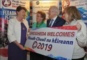  ??  ?? Lolo Robinson, Chairperso­n of Drogheda Comhaltas, Ann Finnegan, National President Comhaltas Ceoltóirí Éireann, Labhrás Ó Murchú, Director General of Comhaltas Ceoltóirí Éireann and Joan Martin, Chief Executive of Louth County Council at the...