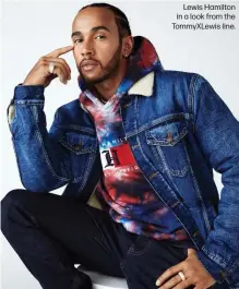  ??  ?? Lewis Hamilton in a look from the TommyXLewi­s line.