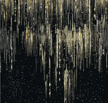  ?? ELLI POPP/KATJA BEHRE/THE ASSOCIATED PRESS ?? Golden Slumbers wallpaper sparkles in designer Katja Behre’s Elli Popp line. The metallic pattern on black background suggests shooting stars, or rain against a night sky.