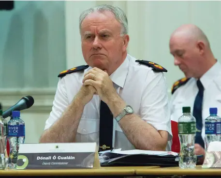  ??  ?? Dónall Ó Cualáin announced early on in the meeting to discuss Nóirín O’Sullivan’s departure that he would not be putting his name forward to be the next permanent Garda commission­er