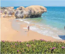  ??  ?? Algarve: Nur Hartgesott­ene wagen jetzt schon einen Sprung ins Meer.