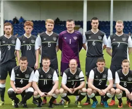  ??  ?? Griffin and Brennan with the Republic of Ireland Amateur Internatio­nal team.