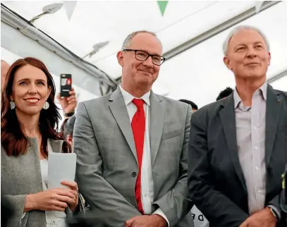  ?? ABIGAIL DOUGHERTY/ STUFF ?? Prime Minister Jacinda Ardern, cabinet minister Phil Twyford and mayor Phil Goff all have political stakes in Auckland’s future.