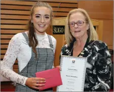  ??  ?? Lauren Cadden with Mayor of Sligo Municipal District Cllr Rosaleen O’Grady.