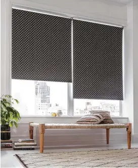  ?? The Shade Store ?? Nate Berkus’ new line of roller shades for The Shade Store features three styles — Raffi, Avenue Stripe and Palmetto, each in several colors.