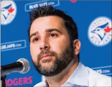  ?? CP PHOTO ?? Alex Anthopoulo­s speaks at a press conference in Toronto.