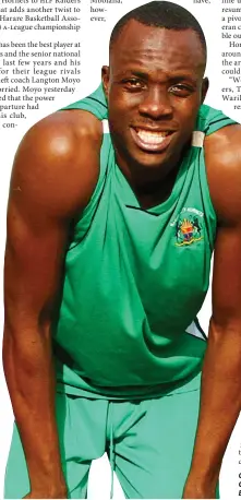  ??  ?? CHANGING PLACES . . . Tatenda “Dummy” Maturure’s move from Harare City Hornets has been one of the major talking points in the Harare Basketball Associatio­n’s A-League. -(Picture by Hornets magazine)