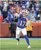  ?? JAMIE GERMANO/ROCHESTER DEMOCRAT AND CHRONICLE - USA TODAY NETWORK FILE ?? Bills quarterbac­k Josh Allen won’t have his No. 1 target, Stefon Diggs, in 2024.