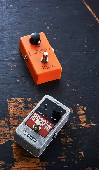  ??  ?? The iconic ‘swoosh’ of the phaser has been sending guitar tones off into the stratosphe­re since the 70s. Now, those vintage tones live on in expertly emulated, new and improved phasers for your ’board