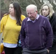  ??  ?? Truck driver Paul Caulfield, left, and relatives of the Alexander family, right, at the inquest in the Brandon House Hotel, New Ross.
