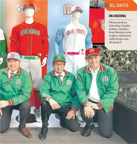  ?? ?? Los uniformes y chamarras de la selección mexicana para el Clásico Mundial fueron presentada­s.