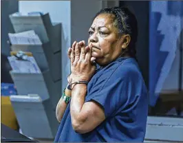  ?? LANNIS WATERS / THE PALM BEACH POST ?? Delia Torre, 66, appears in court Wednesday. Torre is accused of helping her son and an accomplice rob a jewelry salesman in April at Torres’ home on Palm Beach Lakes Boulevard.