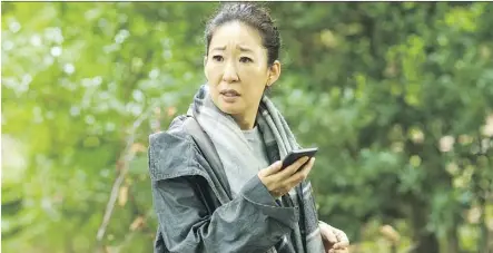  ?? BRAVO/BELL MEDIA ?? Sandra Oh plays a spy hunting an assassin in the new series Killing Eve.