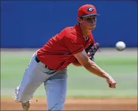  ?? BUTCH DILL / AP ?? UGA pitcher Emerson Hancock delivers during last year’s Southeaste­rn Conference Tournament. Hancock was 16-7 with a 3.47 ERA in 33 starts for the Bulldogs.