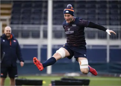  ?? ?? Jamie Hodgson is confident the experience of being called up to play for Scotland in the Autumn Tests will benefit him