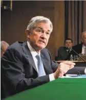  ?? Erin Schaff / New York Times ?? Jerome Powell, chairman of the Federal Reserve, has proposed softening the Volcker Rule, enacted after the 2008 financial crisis.