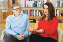  ?? THE ASSOCIATED PRESS ?? Microsoft co-founder Bill Gates and his wife, Melinda, give an interview in Kirkland, Wash., earlier this month.