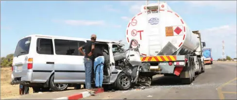  ?? PIC: MORERI SEJAKGOMO ?? A road accident along the A1 highway