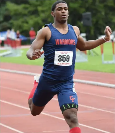  ?? File photos by Jerry Silberman / risportsph­oto.com ?? Two of the stars of last week’s state meet at Brown – Central Falls sophomore sprinter Leonardo DaVeiga (above) and Woonsocket senior sprinter Quinn Harlan (below) – are expected to compete for medals at New Englands Saturday in Norwell, Mass.