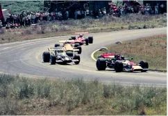  ??  ?? Right:Early battle between Mcrae and Mike Goth (driving the Surtees TS5) during the Teretonga Tasman Race, 1970 (photo: Ian Peak)