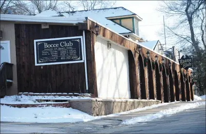  ?? Photo by Ernest A. Brown ?? The Bocce Club, located at 226 St. Louis Ave. in Woonsocket, is up for sale.