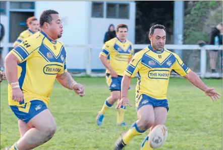  ?? Photo: KRIS DANDO ?? Titahi Bay Marlins halfback Nooroa Hosking kicks during his side’s 32-30 win over University Hunters.