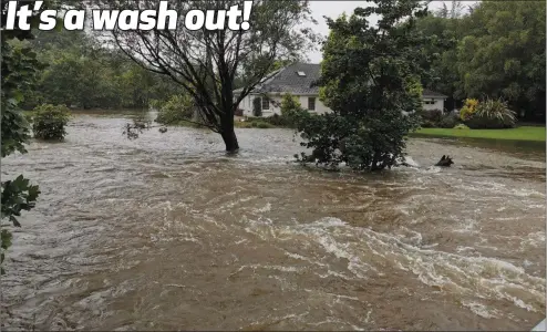  ??  ?? Torrential rain with thundersto­rms since last Friday has left many areas of the county flooded including Glencar pictured on Monday by D. Hackett.