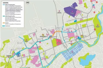  ?? Graphic / Supplied ?? A map of the planned School Link stages.