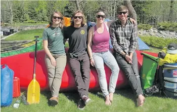  ?? SUPPLIED ?? Justine Wilmot, left, Dylan Bajer, Sarah Johnston and Liam Law will paddle to Fort Simpson.