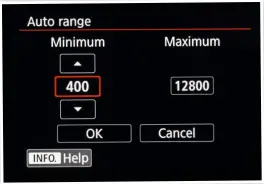  ??  ?? Although you can only set full ISO stops, the camera can automatica­lly adjust the sensitivit­y in third-stop increments