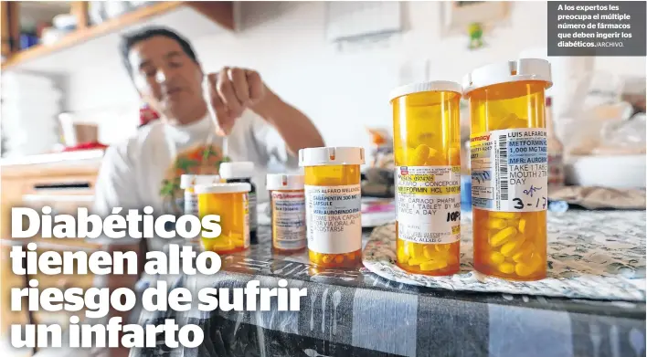  ??  ?? A los expertos les preocupa el múltiple número de fármacos que deben ingerir los diabéticos./ARCHIVO.
