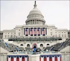  ??  ?? Setting the stage: The US Capitol is ready for President Trump.