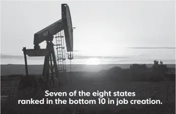  ?? KAREN BLEIER, AFP/GETTY IMAGES ?? North Dakota’s economy flourished in the oil and gas production boom of the past several years, then took a sharp downturn.