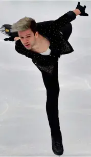  ?? — AFP ?? Turkey’s Burak Demirboga performs in the men’s short category at the ISU European Figure Skating Championsh­ips in Moscow on Wednesday.