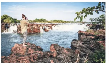  ??  ?? This is where the Zambezi river leads into the breathtaki­ng natural wonder, the Sioma Falls, in western Zambia. — Photos: KAZA TFCA/dpa