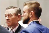  ?? AP FILE PHOTO/MARK HUMPHREY ?? House Speaker Glen Casada, R-Franklin, left, talks with Cade Cothren, right, his then-chief of staff, during a House session in Nashville held in early May.