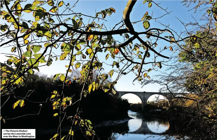  ?? ?? The Victoria Viaduct carries the Leamside Line over the Wear in Washington