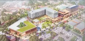  ?? Contribute­d photo ?? A rendering of the proposed $185 million ConnCat Place developmen­t for the current site of the Dixwell Plaza shopping center, which the New Haven City Plan Commission unanimousl­y approved Wednesday.