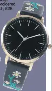  ??  ?? Topshop embroidere­d watch, £28